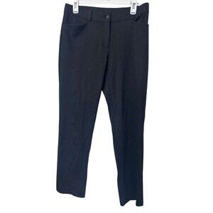 Eileen Fisher Pull On Straight Pants Womens Small Black Stretch Rayon Casual